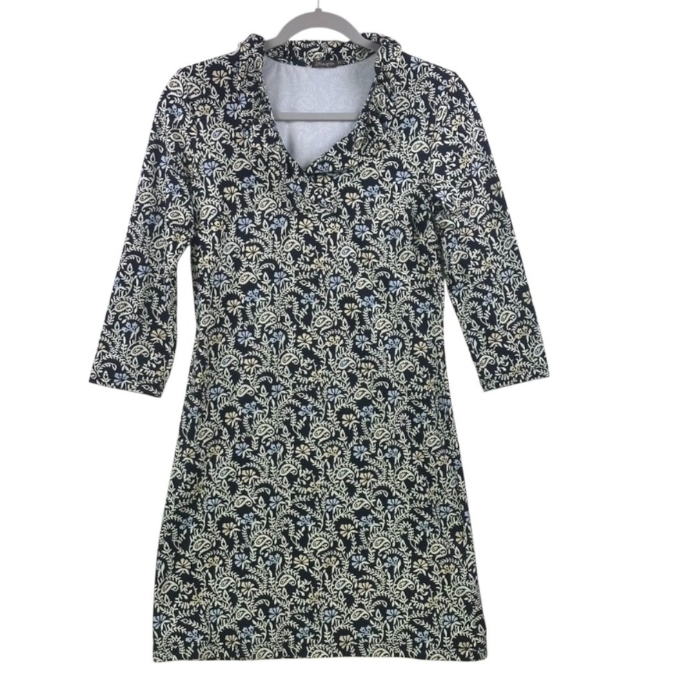 J. McLaughlin Navy Floral Stretch Jersey‎ Dress XS – Excellent Condition - Picture 8 of 14